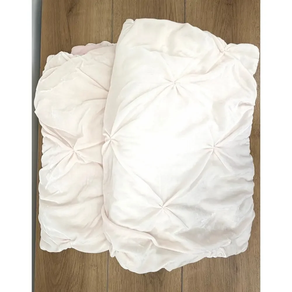 Pottery Barn Kids x Monique Lhuillier Velvet Pintuck Pillow Shams Blush Set of 2